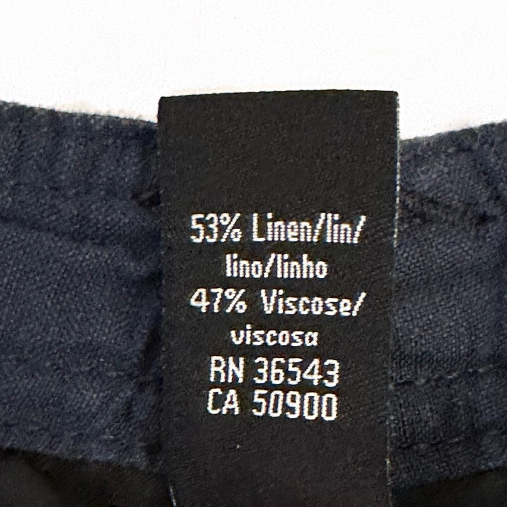 Calvin Klein Jeans Lightweight Navy Linen Shorts Size 6 - Picture 7 of 7